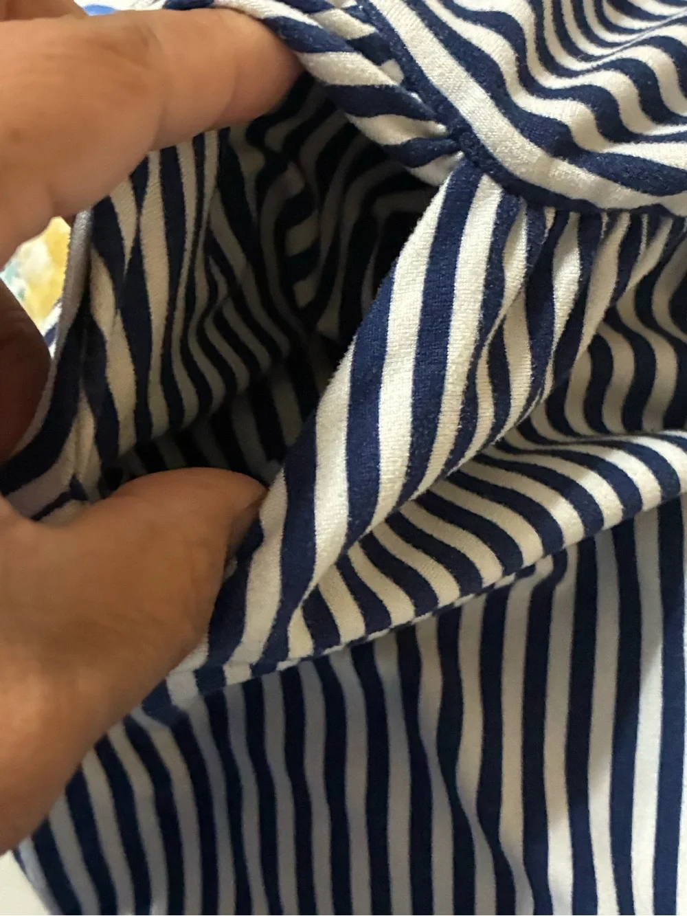 Girls Navy and White Stripe Long Sleeve Dress